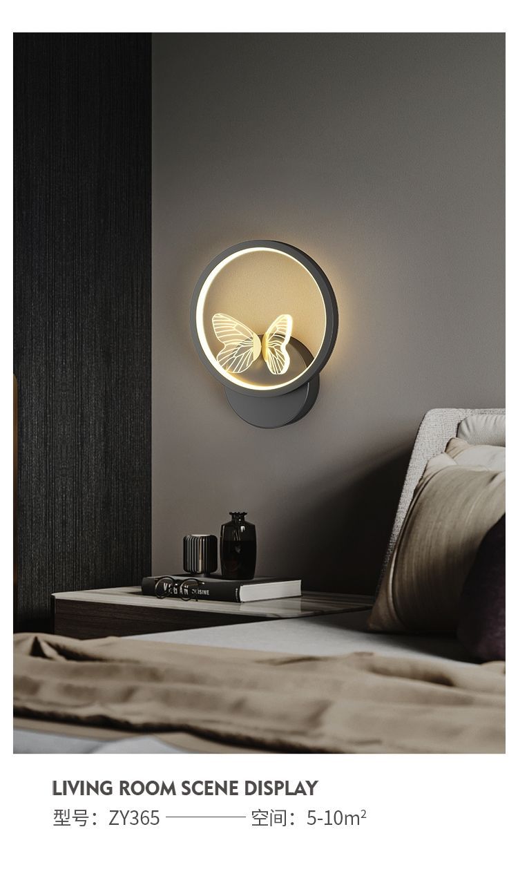 创意儿童墙壁灯北欧卧室床头灯简约现代圆形客厅过道电视背景壁灯详情14