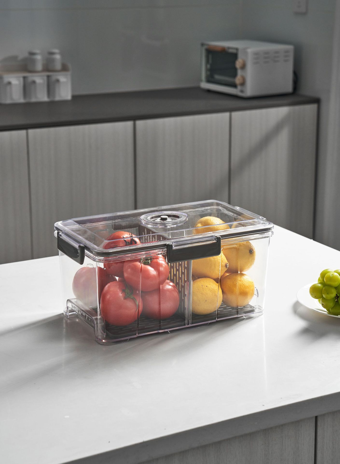 家用抽真空保鲜收纳盒食品密封透明沥水罐厨房冰箱冷冻收纳储物盒详情24