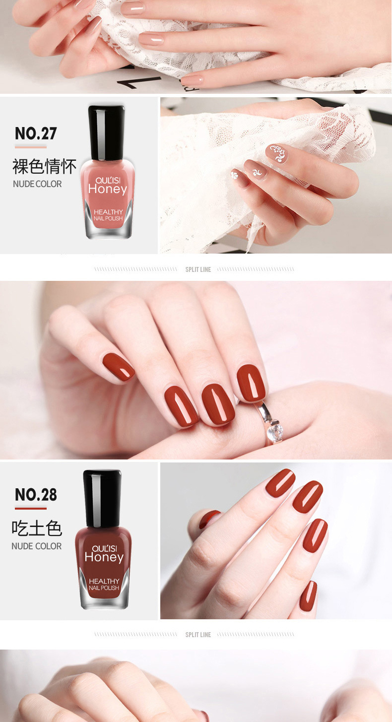 Oulis Water-based peelable and tear-off nail Polish 8ml no-baking wholesale cosmetics and Makeup set manufacturer pic 17