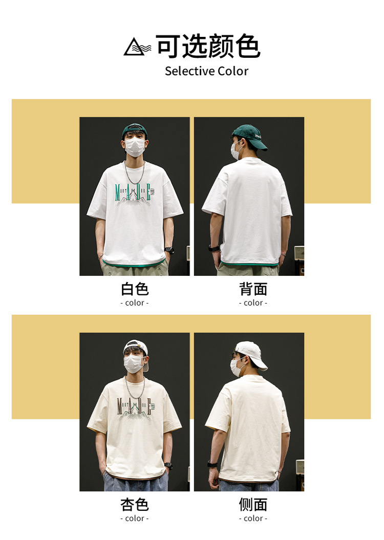 New summer round-neck plus-size American retro ice silk cotton half-sleeved T-shirt for men pic 28