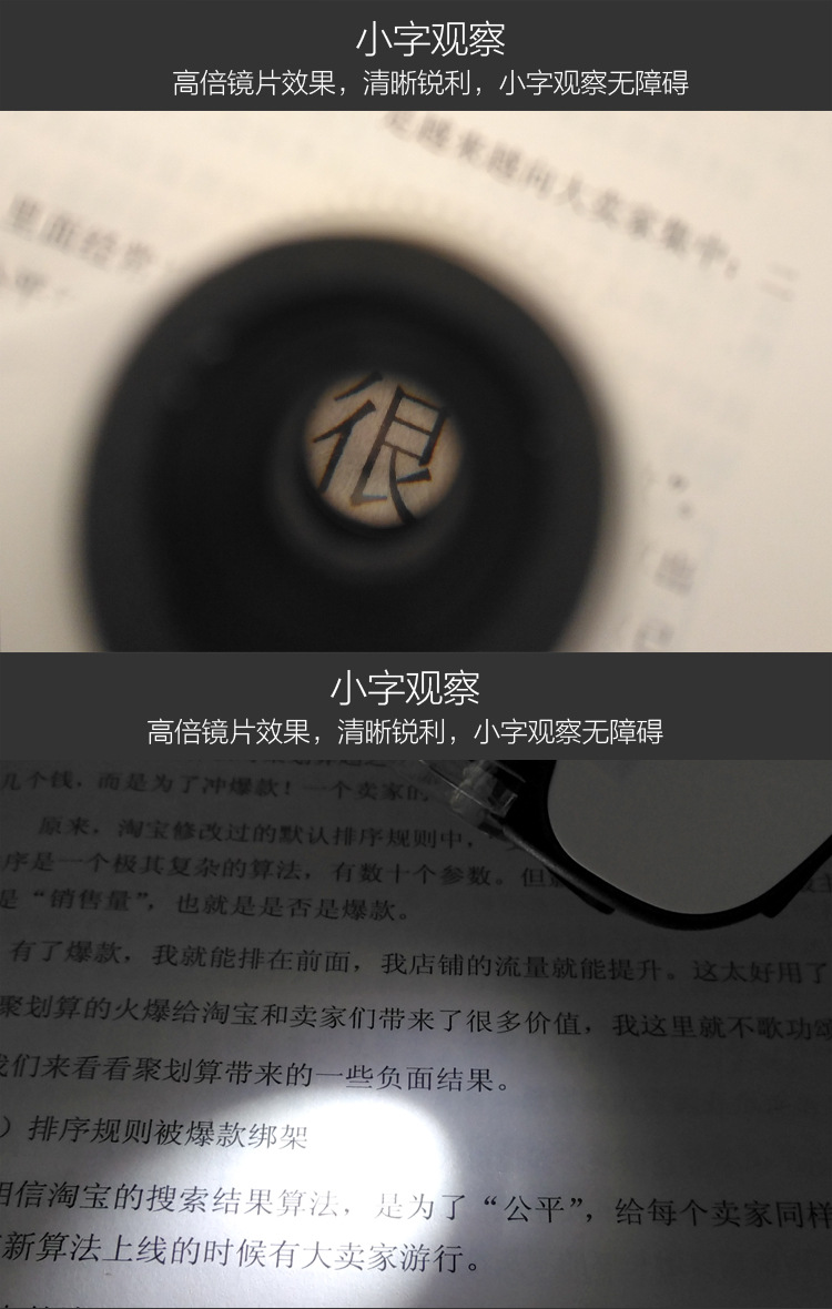 The TH-7004DB high-power microscope with a phone holder, antique and jewelry appraiser, and acrylic magnifying glass with LED light pic 7