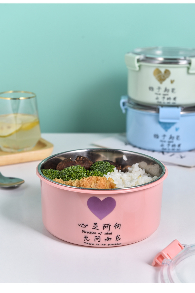 食品级不锈钢学生宿舍泡面碗防摔隔热打饭午餐盒成人便携密封饭盒详情19