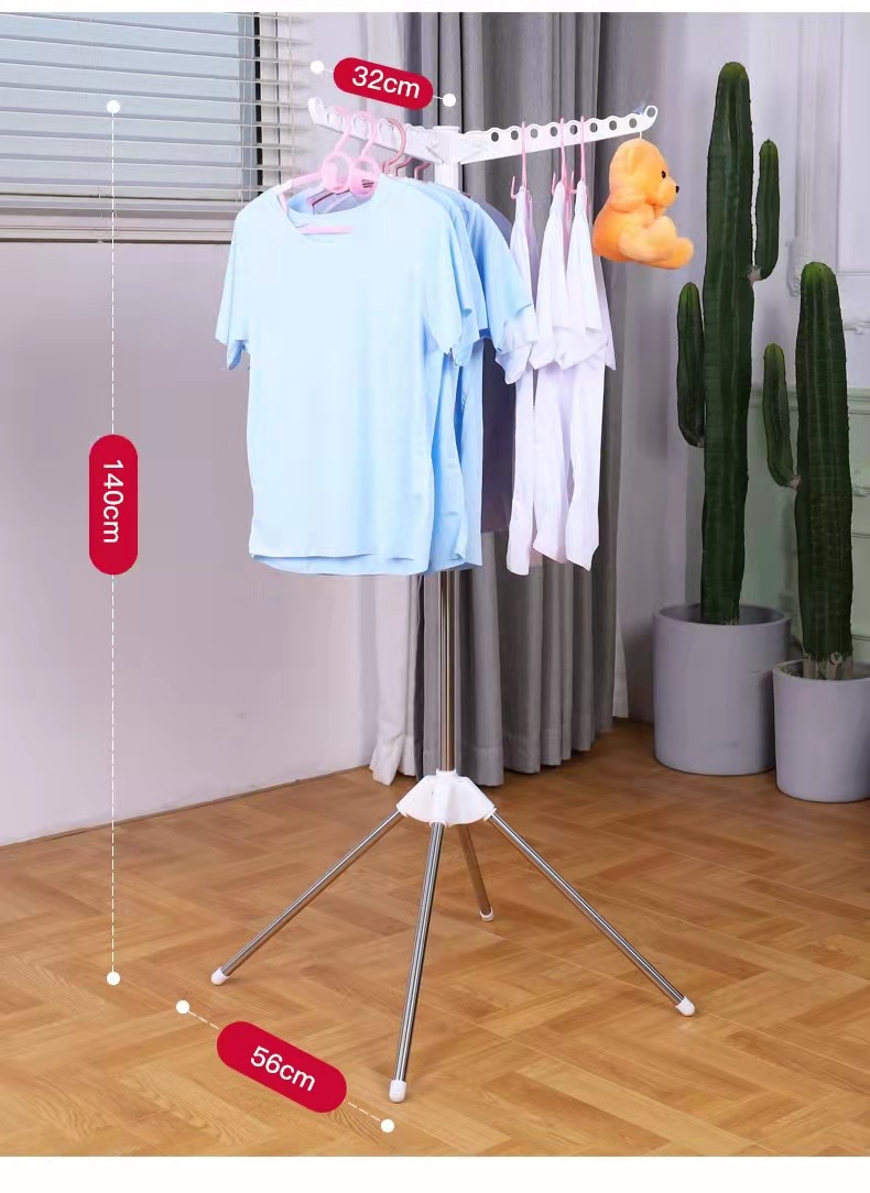 2022 New travel clothes rack, rotating and folding clothes drying rack, baby drying rack, infant clothes drying rack, floor-standing towel rack pic 4