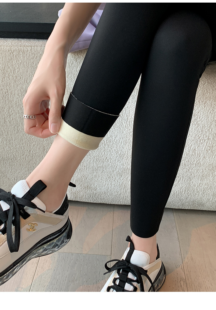 2022 Autumn/winter latex Barbie pants, sports yoga fleece leggings, high-waisted, hip-lifting and belt-tightening shark pants for women wholesale pic 36