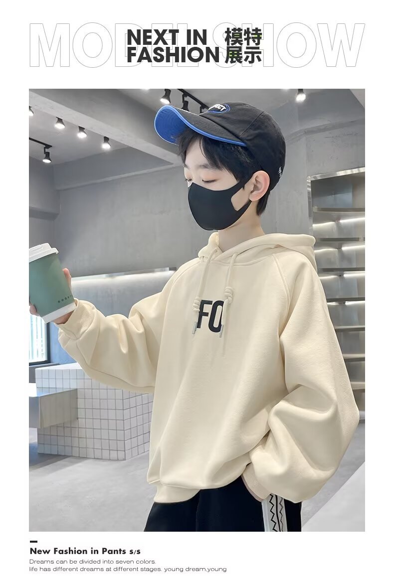 童装男童卫衣春秋款2023新款儿童连帽上衣中大童衣服潮牌韩版卫衣详情7