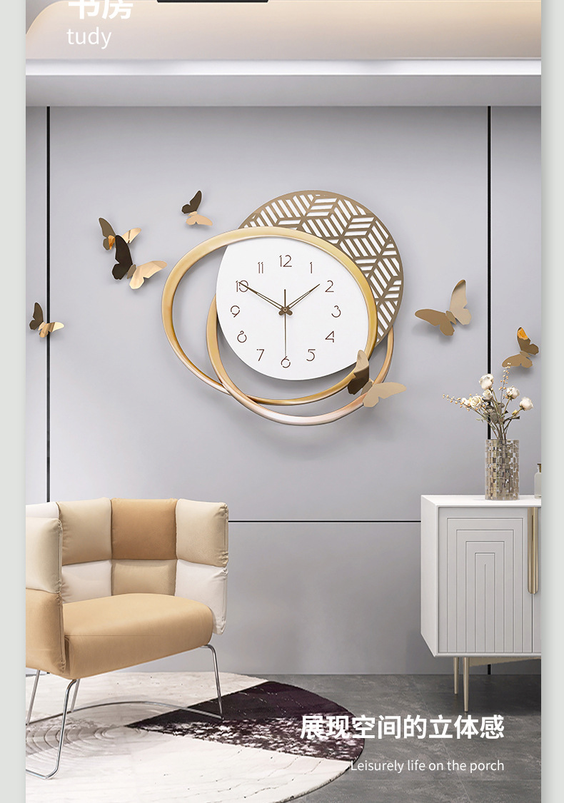 Reloj decorativo reloj de pared sala de estar simple nórdico creativo moderno colgante de pared reloj de lujo creativo reloj de pared pic 9