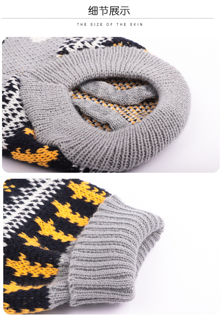 Pet supplies, pet supplies, pet supplies, cat clothing, multi-color lapel casual pet cat sweaters wholesale, knitted pattern pet clothing pic 9