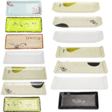 加厚仿竹编盘火锅餐具异形盘商用小吃碟干果零食盘子烧烤菜盘详情13