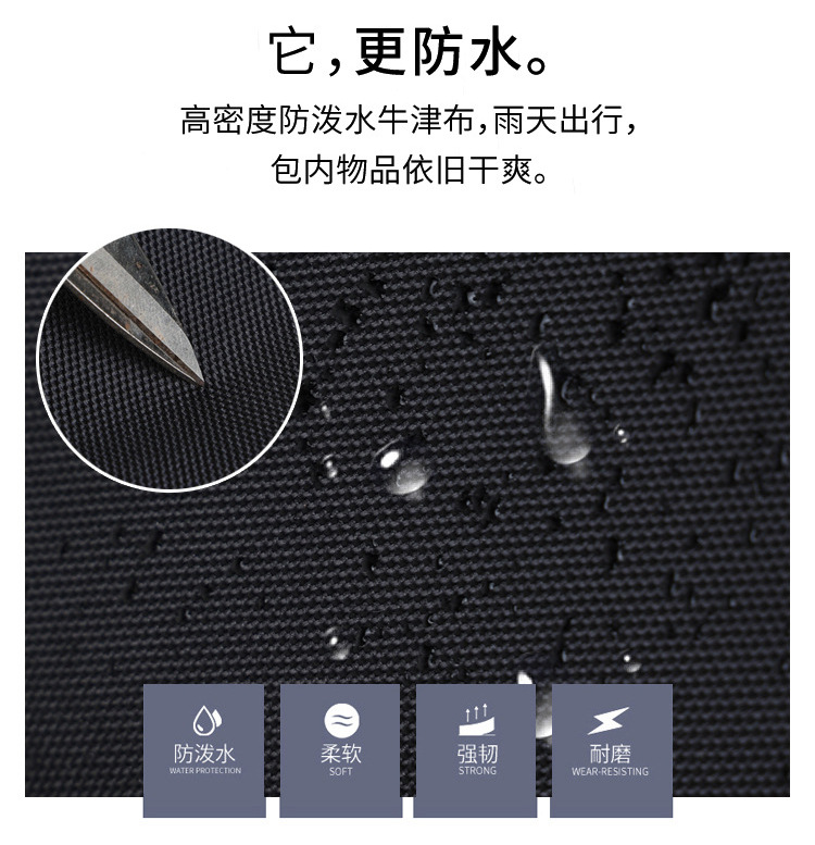 新款男士大容量商务双肩包包布款韩国大时尚休闲男电脑包背包logo详情4