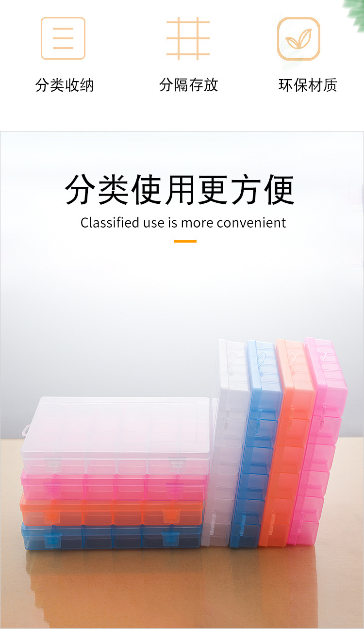 36-compartment detachable transparent plastic box, multi-functional desktop creative organization small box, DIY small item storage box pic 3