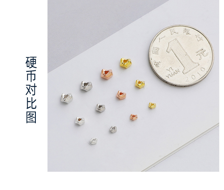 S925 sterling silver broken silver irregular bead accessories DIY handcrafted beaded bracelet necklace material loose bead gasket pic 2