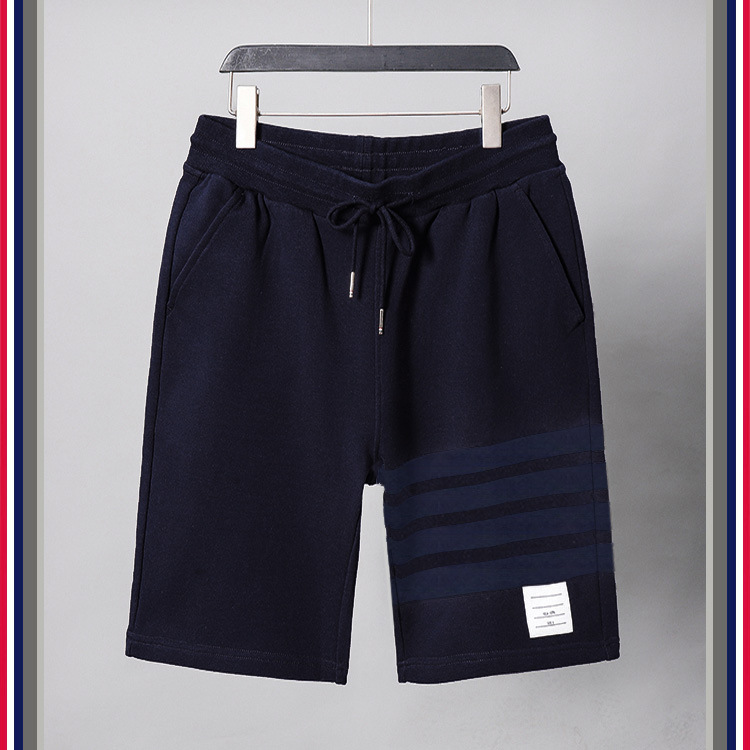 TB teñido teñido cuatro barras rayas moda hombre verano moda pantalones de algodón moda marca pantalones medios pantalones deportivos pantalones casuales hombres pic 52