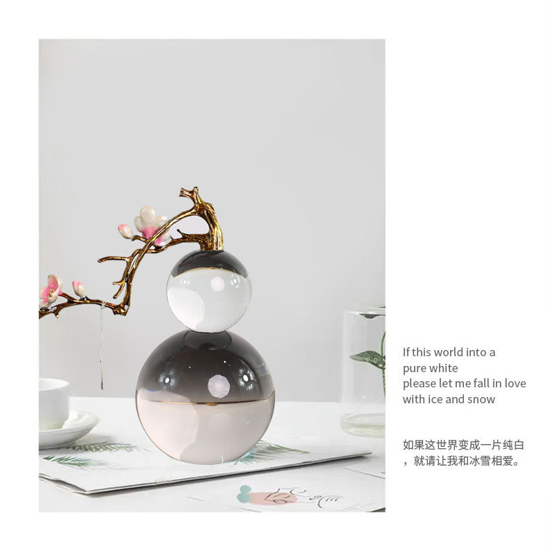 Modern light luxury crystal gourd ornaments, living room TV cabinets, artistic home sample rooms, new Chinese-style soft furnishings pic 38