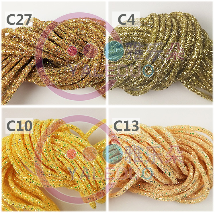 Golden Light 6MM Sequined rope 13-color rainbow slippers hose diy hair accessory materials Hat clothing pendant accessories pic 13