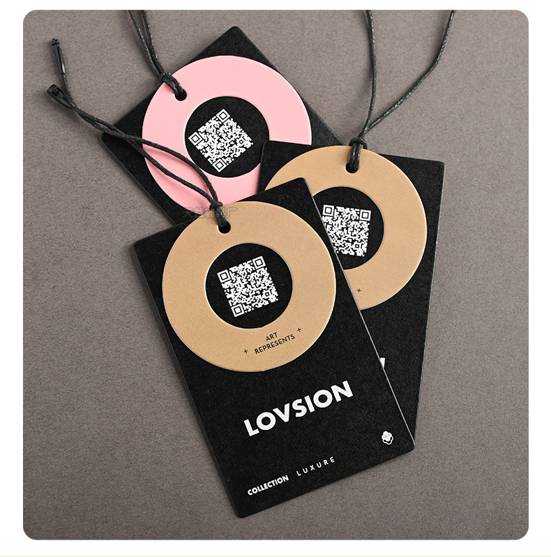 吊牌定做亮黑卡高档服装吊牌挂牌订做特种纸镂空吊牌衣服标签定制详情20