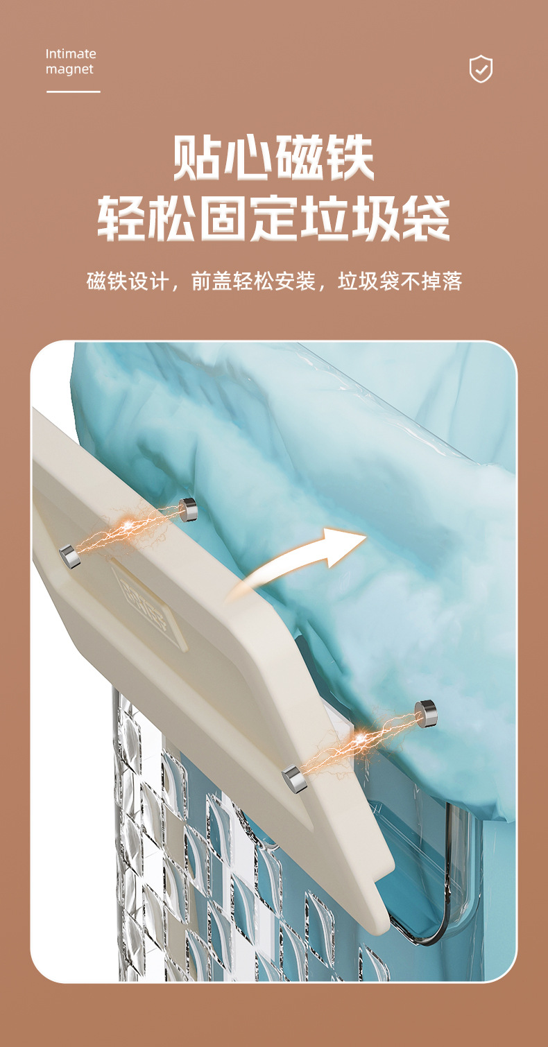 免打孔厨房垃圾桶家用壁挂式纸篓透明悬挂可折叠垃圾箱大容量批发详情14
