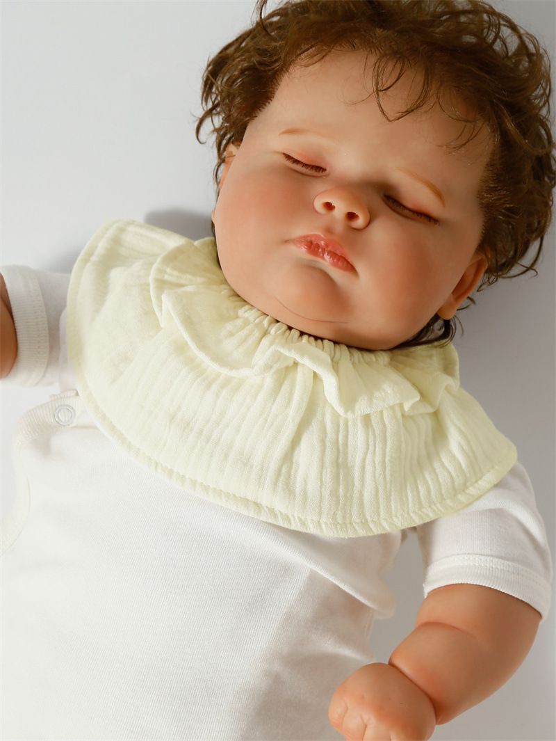 ins Baby saliva wipes, pure cotton gauze bib, 360-degree rotatable baby flower bib, anti-spitting milk pic 11