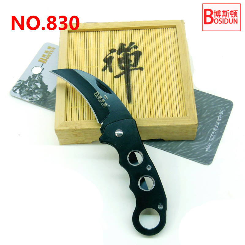 Boston outdoor folding knife, stainless steel fruit knife, portable folding camping knife, supermarket premium knife, military knife card pic 24