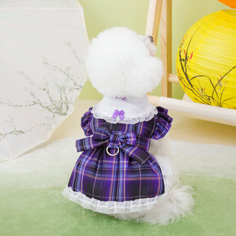 Pet jk skirts, pet summer thin dog clothes, small dog teddy bichon frise summer clothes, cat clothes, uniforms, campus skirts pic 7