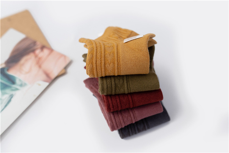 双针女士船袜 纯色日韩系学院风浅口女袜子全棉纯色百搭低帮棉袜详情31