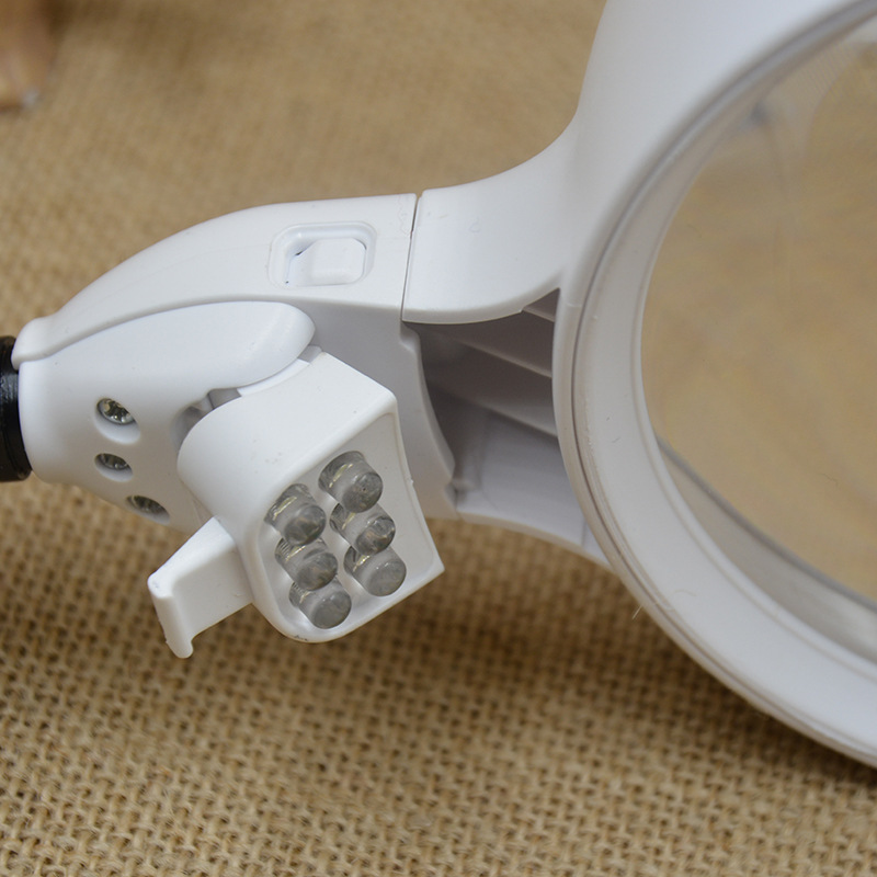 New desktop 6LED lamp lens interchangeable desktop 138mm large visual reading maintenance 8x magnifying glass 7765 pic 2