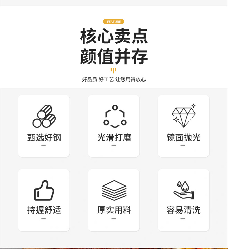 跨境锤纹不锈钢刀叉勺高档轻奢餐勺叉镀金牛排刀优雅西餐礼品餐具详情2