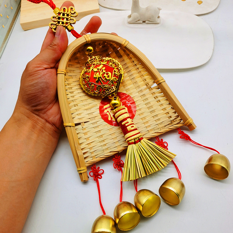 Copper coins, small brooms, dustpans, hanging ornaments, door decorations for moving into a new home, indoor hanging ornaments, TV wall decorations for the Qingming and Dragon Boat festivals pic 16