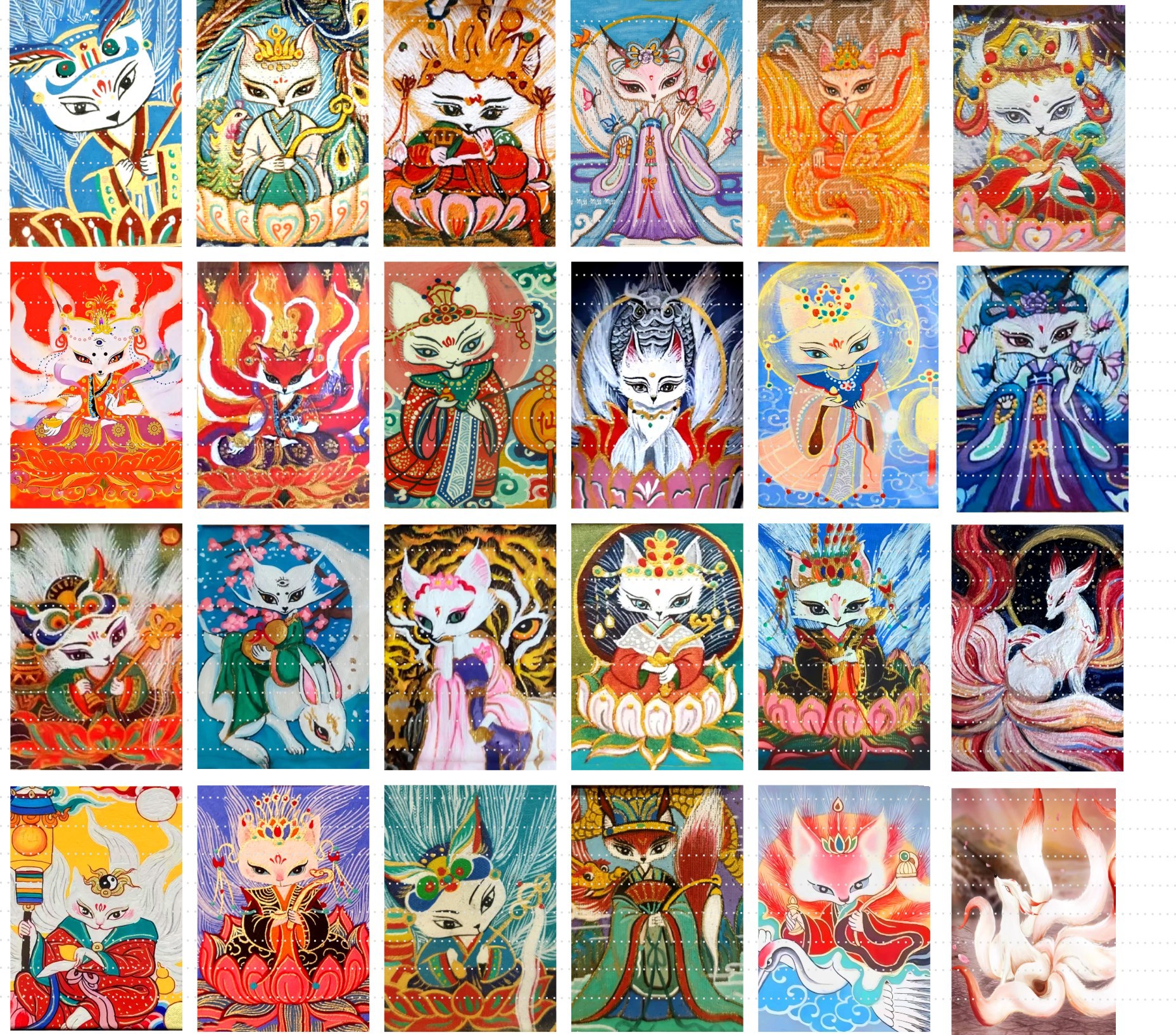 长方时光宝石扎基拉姆六字真言九尾狐唐卡五路财神八大守护项链详情2