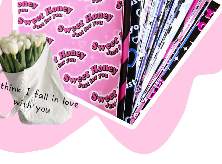 语闲无粘性素材纸 甜心电波甜酷系列可撕美式风手帐diy造景打底纸详情14