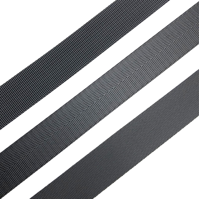 Wholesale of black imitation nylon webbing, polyester herringbone webbing, thickened webbing and plain webbing for luggage in stock from the manufacturer pic 3