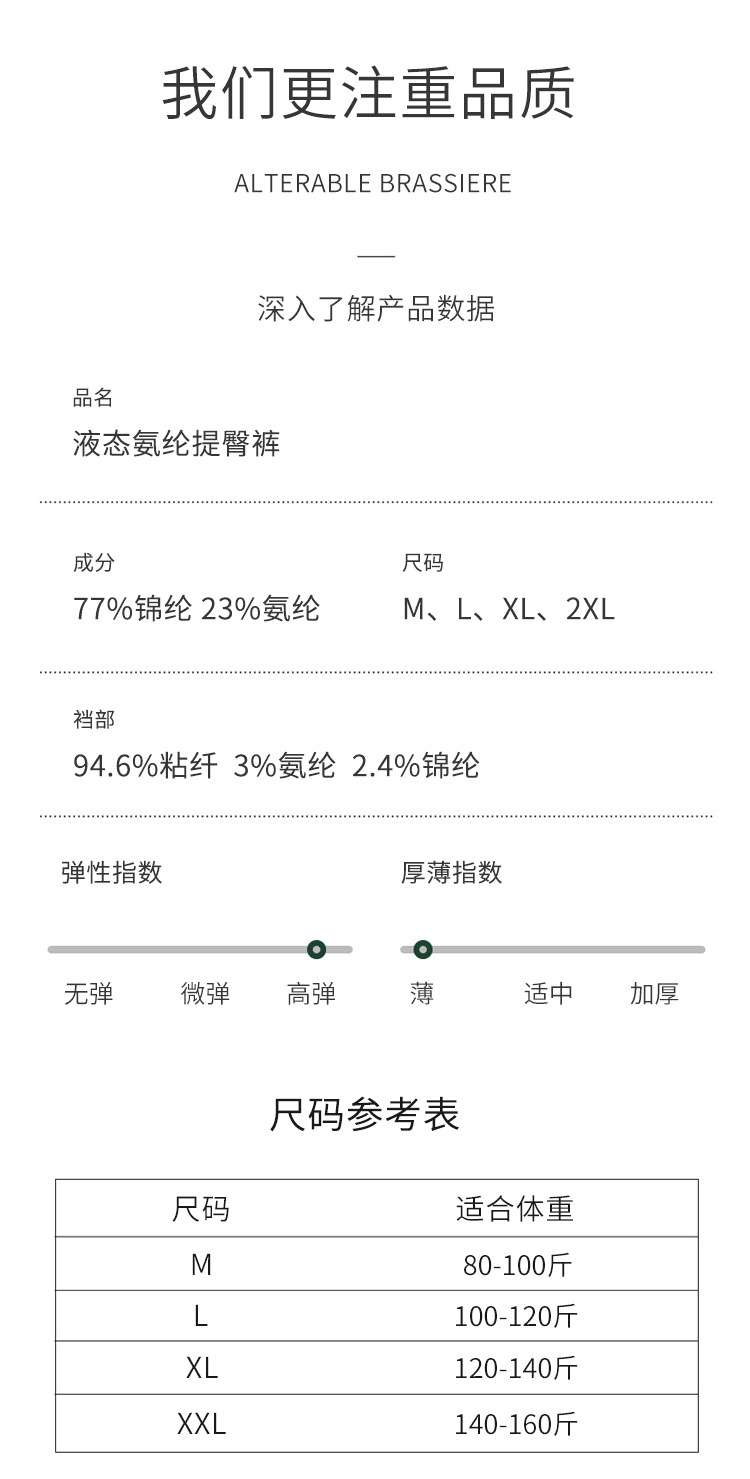 高腰液态无痕冰丝蜜桃臀收腹提臀中山抑菌紫杉醇裆布性感内裤女士详情3