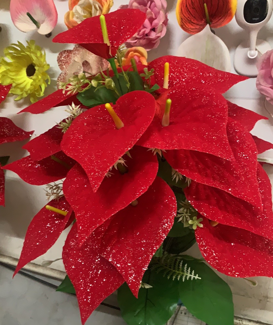 Artificial calla lilies, artificial anthuriums, cheap and beautiful flower heads for indoor landscaping and display wholesale pic 10