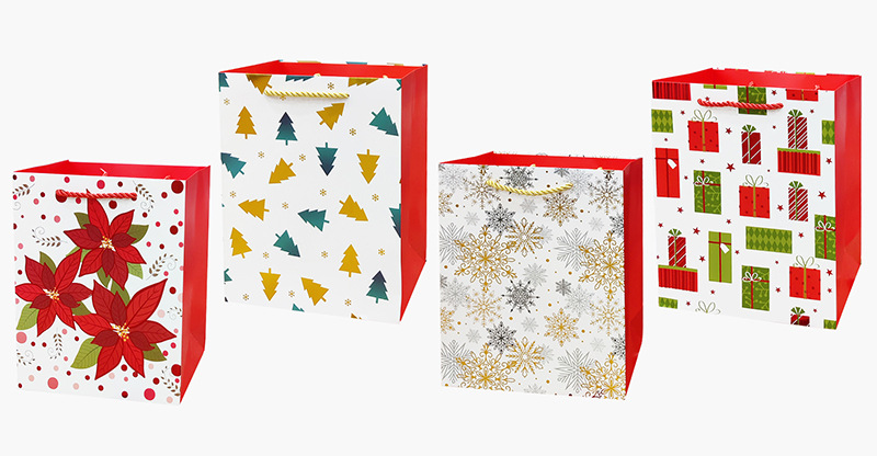 Wholesale and export of new Christmas holiday gift bags, powder-coated packaging bags and handbags in stock pic 1