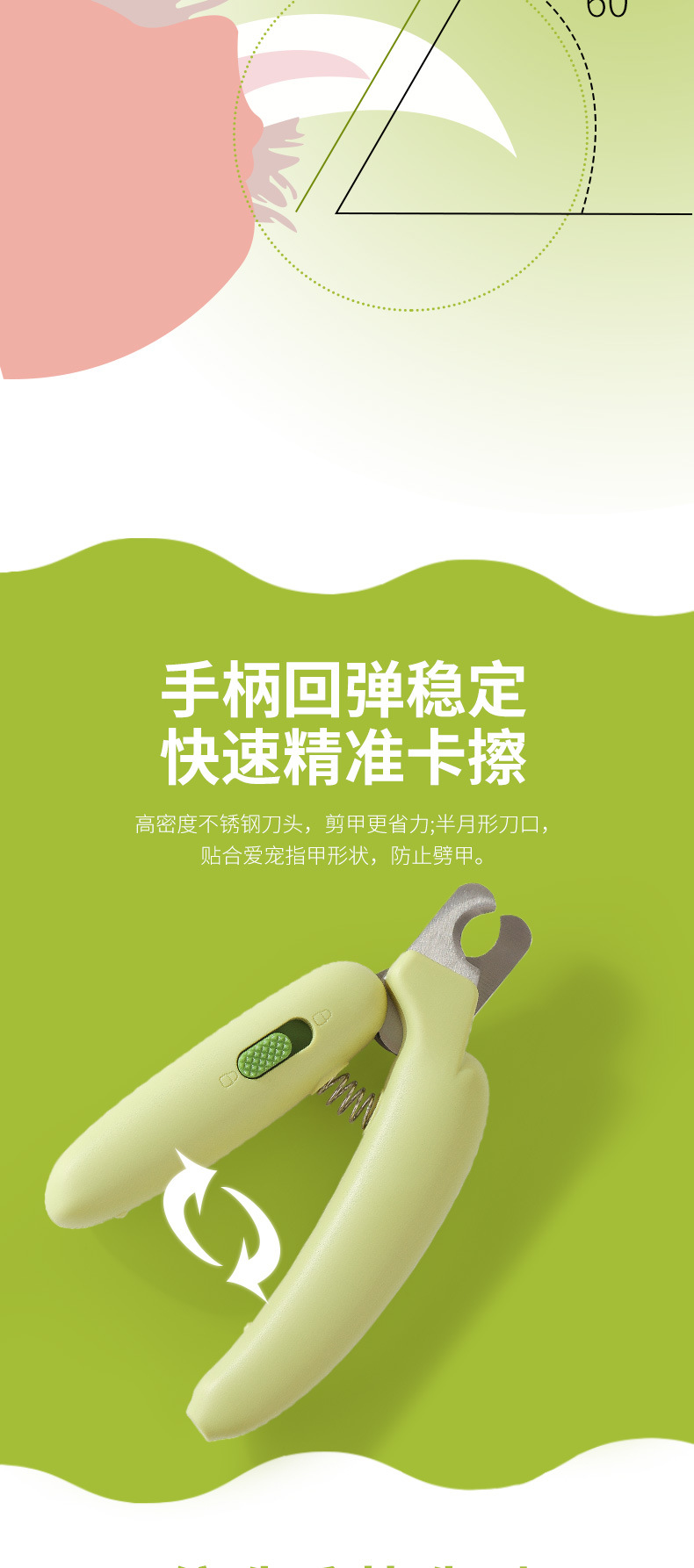 猫咪指甲剪狗狗宠物专用香蕉指甲刀神器指甲钳防出血兔子小型犬详情6
