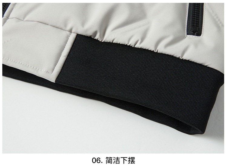 新款男士羽绒服棒球领蓬松开衫上衣灰鸭绒羽绒服男休闲冬季外套男详情37