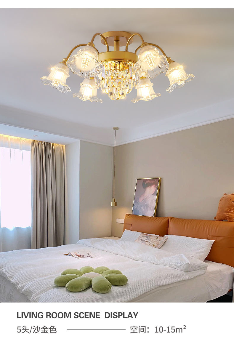 新款欧式客厅吊灯轻奢水晶灯美式大厅客厅灯家用简约餐厅卧室灯具详情20