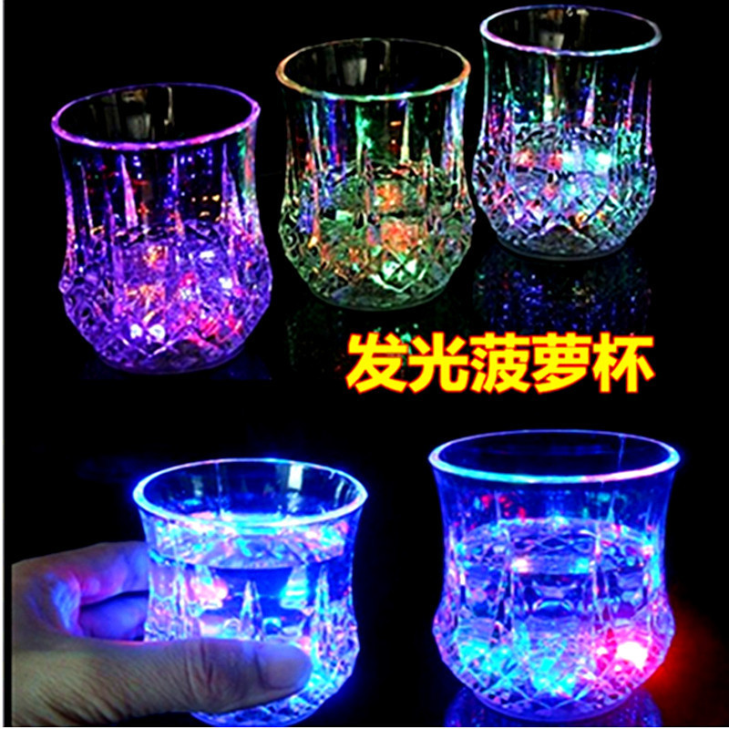 Luminous pineapple cup lights up when water is poured in, luminous cup LED seven-color luminous cup, creative party bar wine glass, ktv supplies pic 7