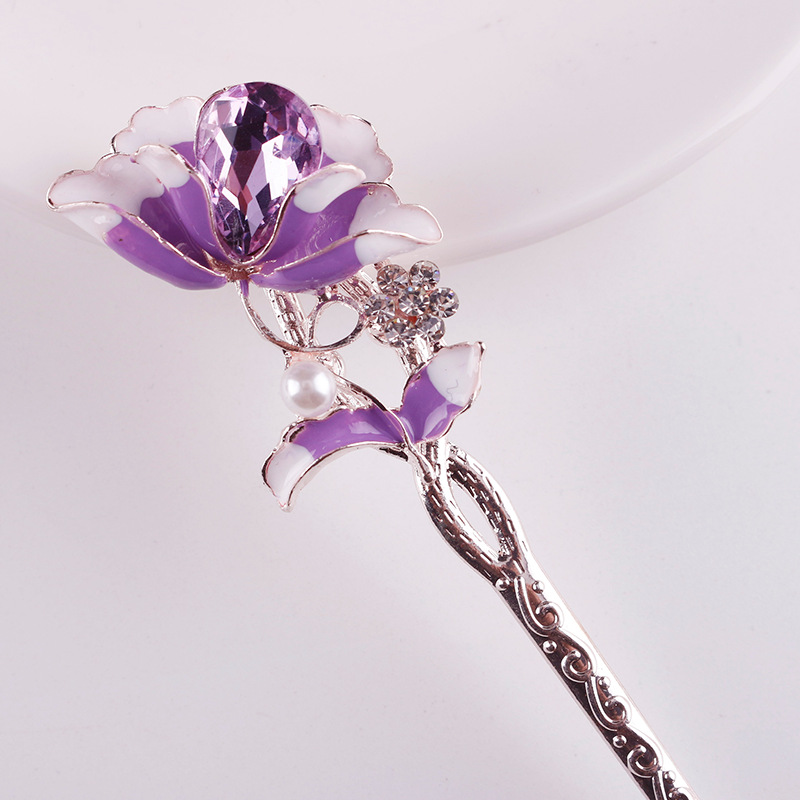 New floral tassel step hairpins, retro and elegant style hair hairpins, ancient-style Hanfu cheongsam hair accessories for women wholesale pic 14