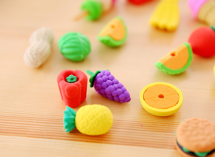 Zipper bag animal fruit cake, Christmas eraser, student prize, student eraser wholesale pic 18