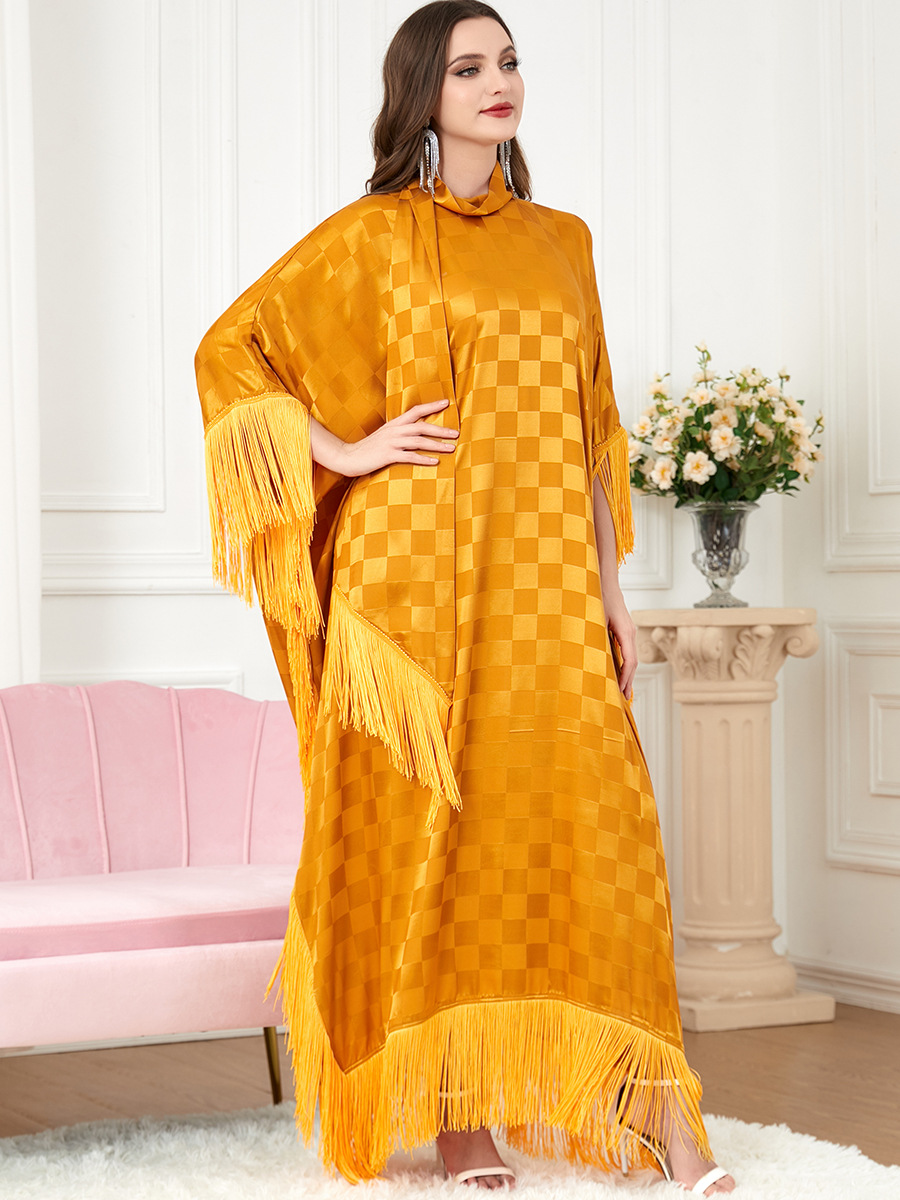 3294穆斯林衣服长袍跨境女装下游爆款中东长袖拼接蝙蝠袖连衣裙子详情16