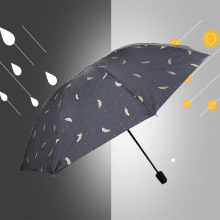 Fully automatic UV three-fold umbrella, black rubber sun protection and UV-blocking sunshade umbrella, folding sun umbrella, logo advertising umbrella pic 9