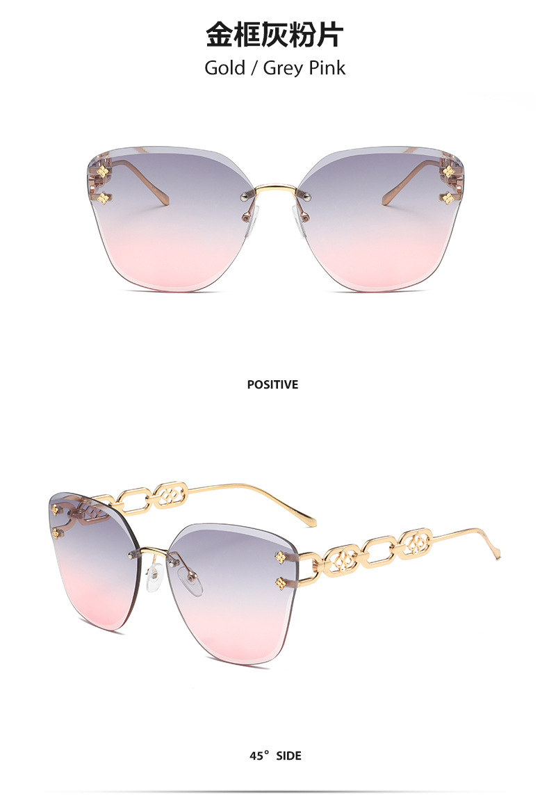 New square frameless sunglasses sold directly by the manufacturer in 2023: Fashionable sunshade for women and sun protection for men, retro and personalized sunglasses pic 9