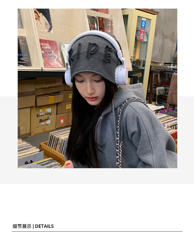 Cool summer thin female Korean-style retro American street hip-hop letter postpartum cap, breathable and face-enhancing small pile cap pic 6