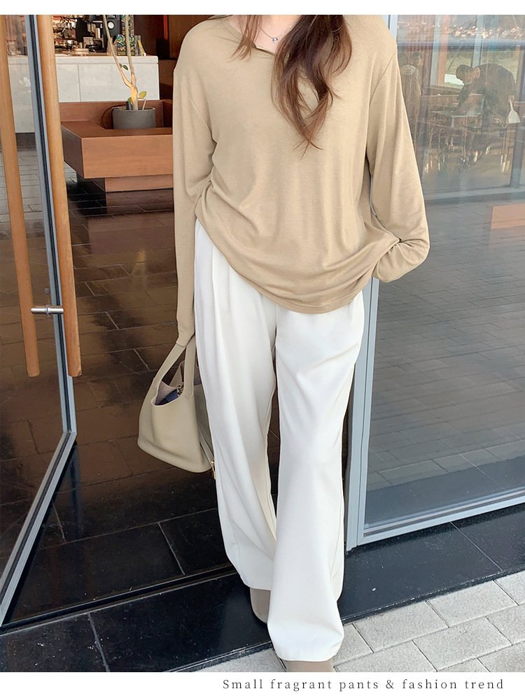 大码女装西装裤女春季垂感高腰显瘦休闲裤宽松阔腿裤百搭直筒裤裤详情21