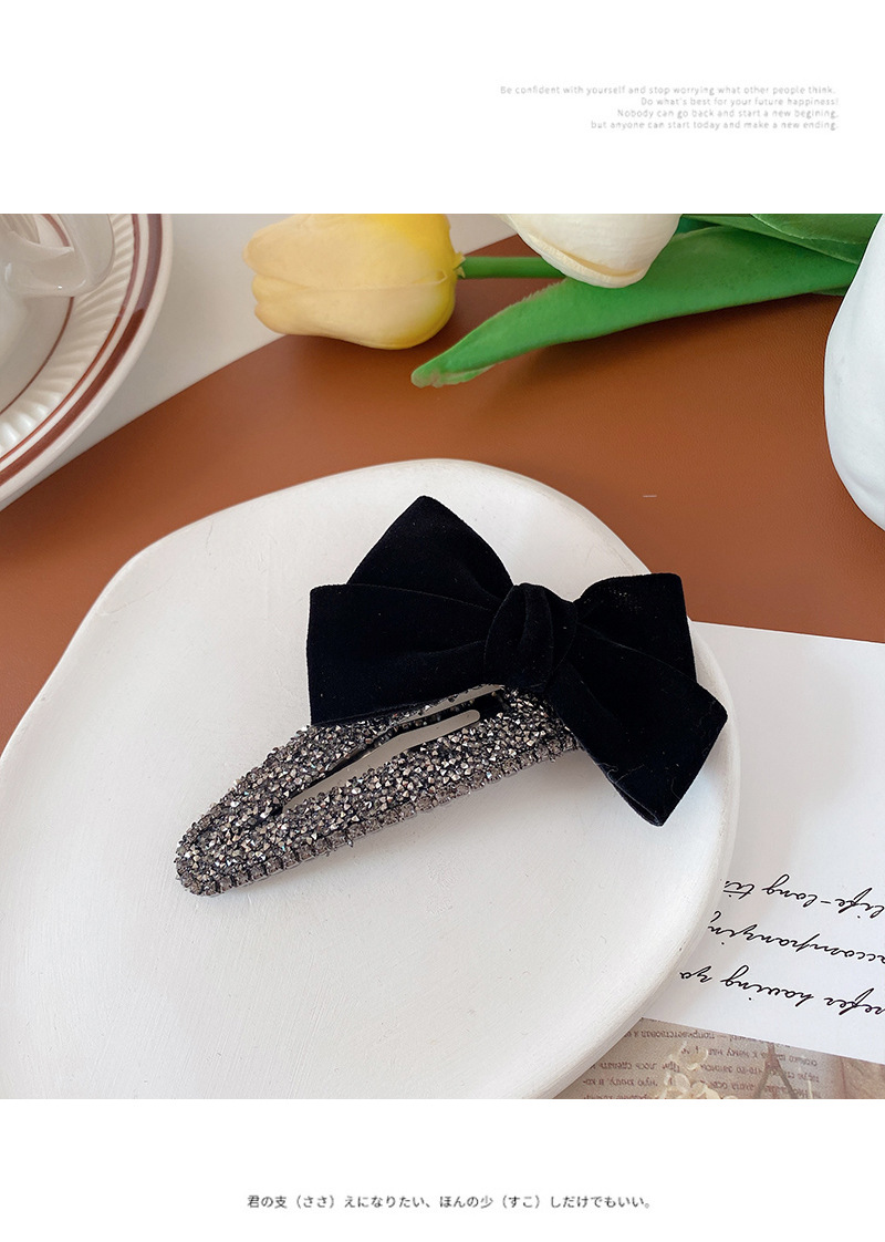 韩版乖巧甜美复古水钻蝴蝶结bb夹轻奢高级感2023新款侧边碎发发夹详情29