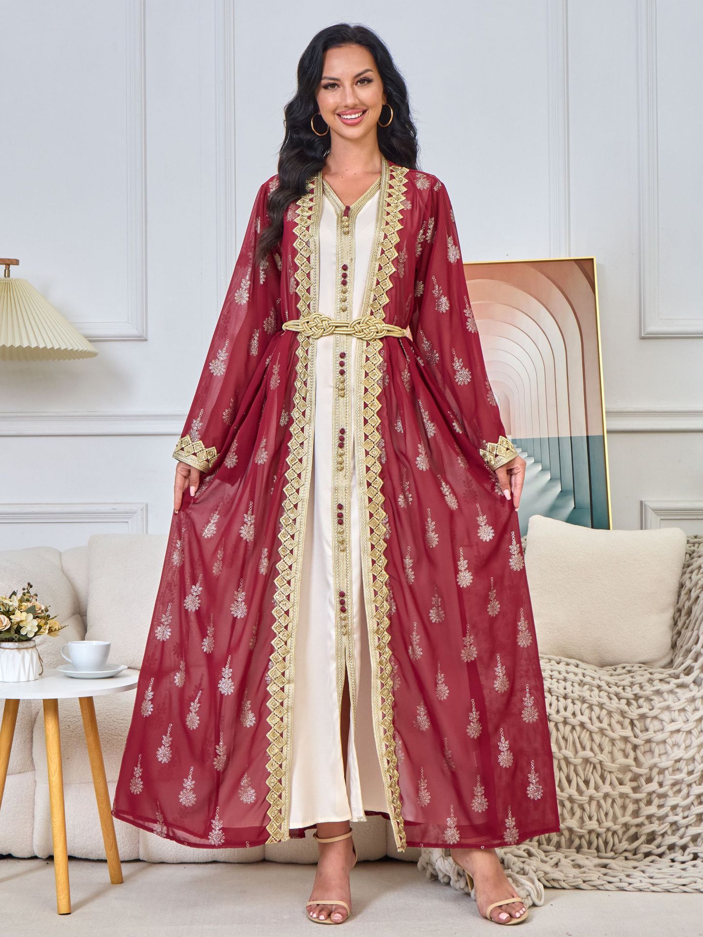 MT029 Middle East Cross-border Trade Arab Clothing, robes, embroidered cardigans, vests, two-piece dresses, ebay pic 23