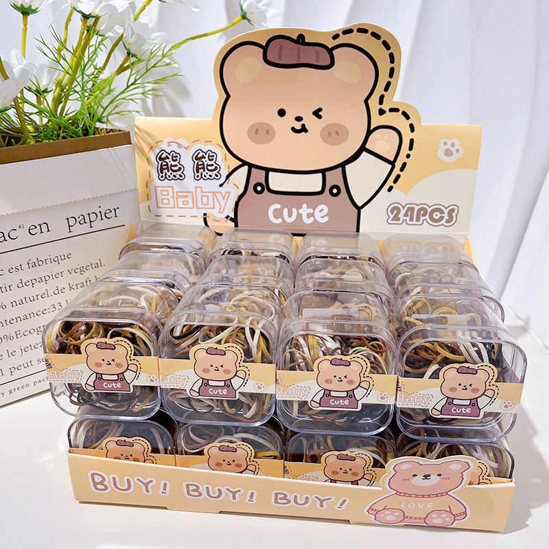 儿童一次性皮筋不伤发宝宝扎头橡皮筋高弹耐用小皮筋头绳咖色详情1