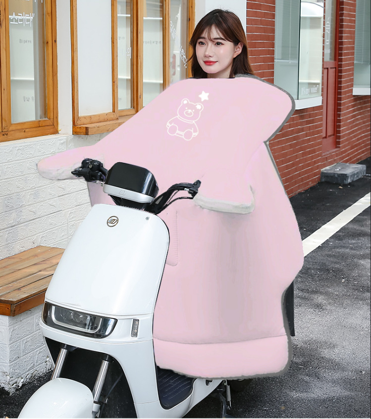 网红粉色少女心挡风被日系ins高颜值防风被冬季保暖骑行护身被套详情19