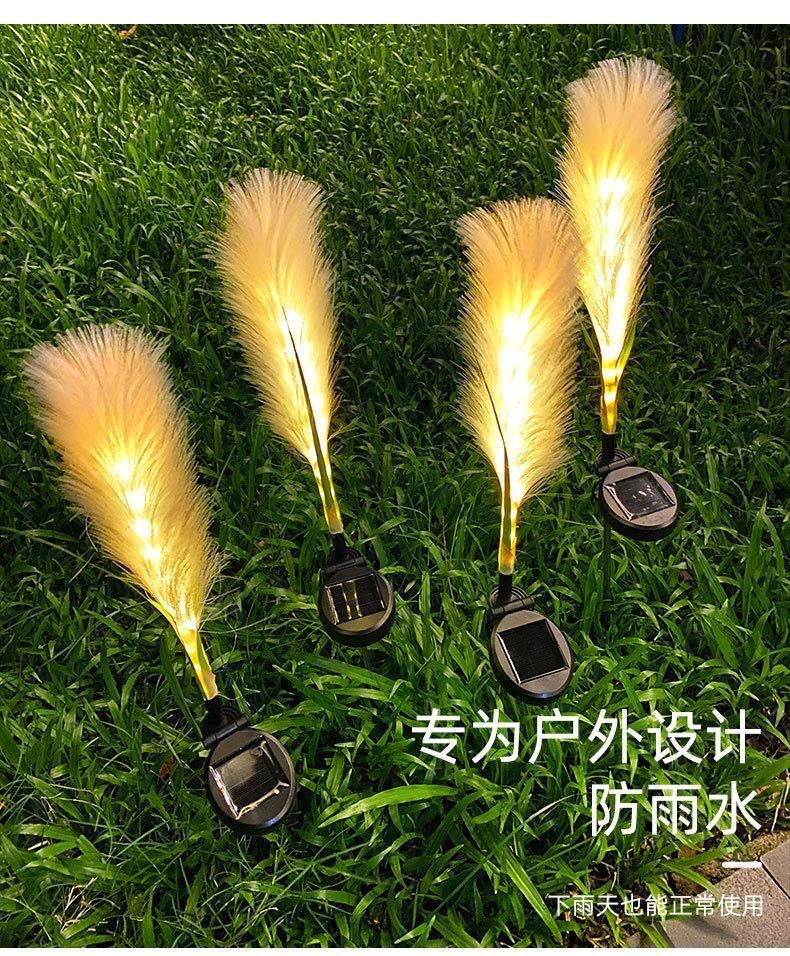Cross-border outdoor solar optical fiber reed ground insertion simulation reed landscape courtyard decorative lights and reed lighting lights pic 7