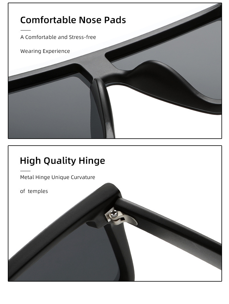 跨境新款 男士太阳镜 F1302欧美一体时尚大框偏光镜 户外运动墨镜详情7